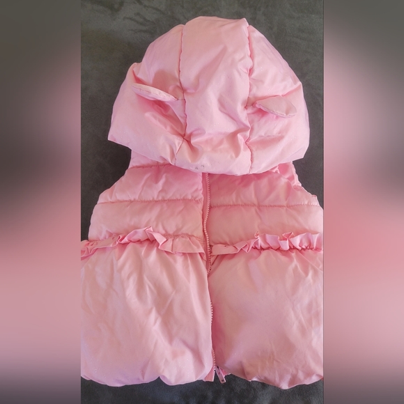 Girls 3T Gymboree Pink Puff Jacket Hooded Vest - Picture 5 of 8